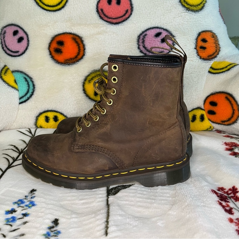 1460 CRAZY HORSE LEATHER LACE UP BOOTS - Picture 4 of 7